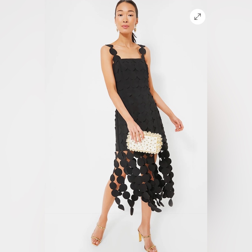 HYACINTH HOUSE Tuckernuck Black Multi Circle Mercedes Midi Dress Medium M